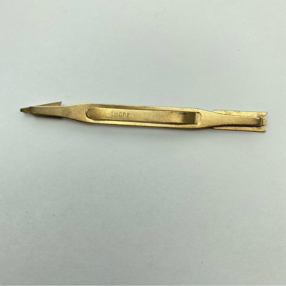 Vintage Swank Arrow Tie Bar Pierced Look 1940’s 1950’s Gold Silver Tone - Picture 10 of 10